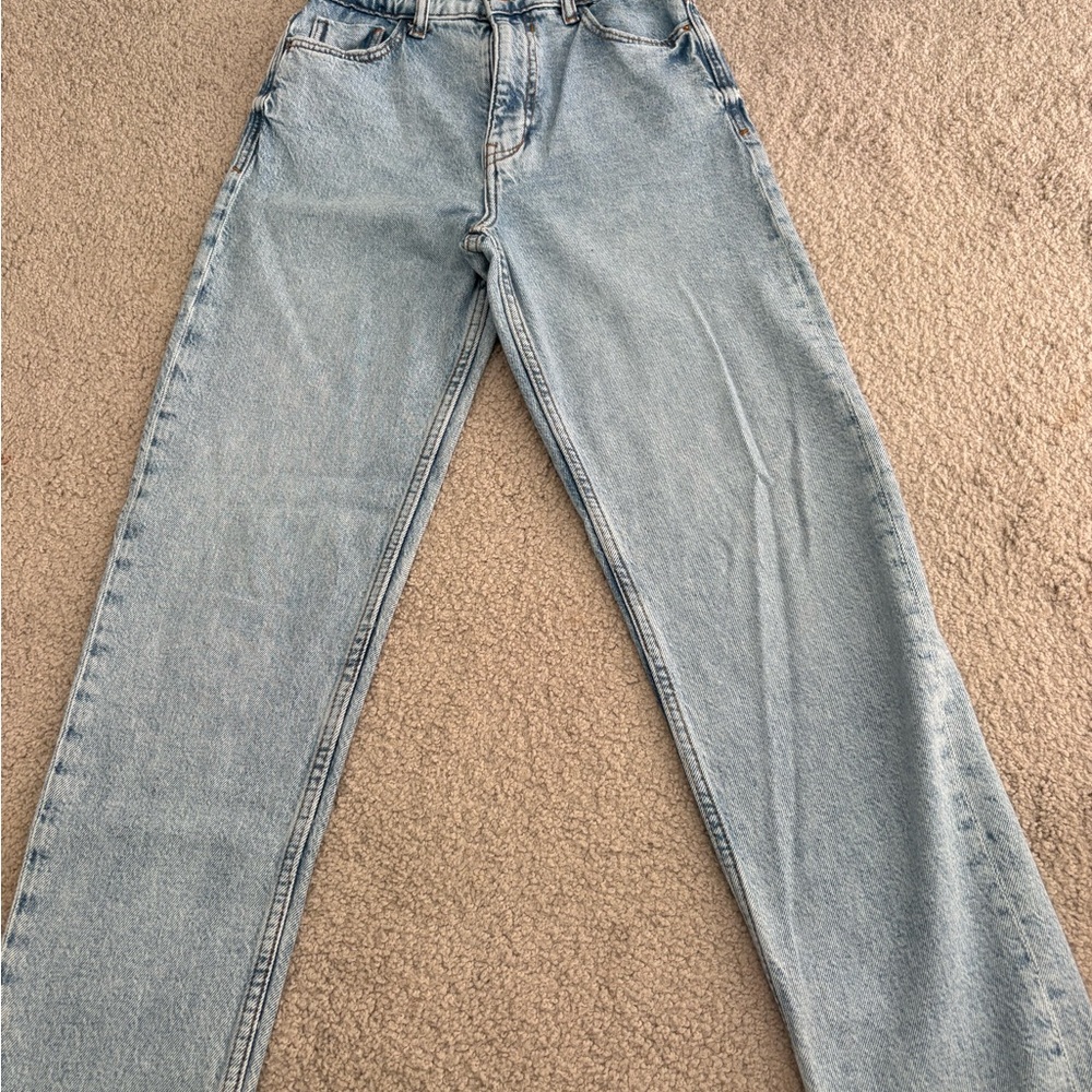 Zara Light Blue Straight Leg Jeans